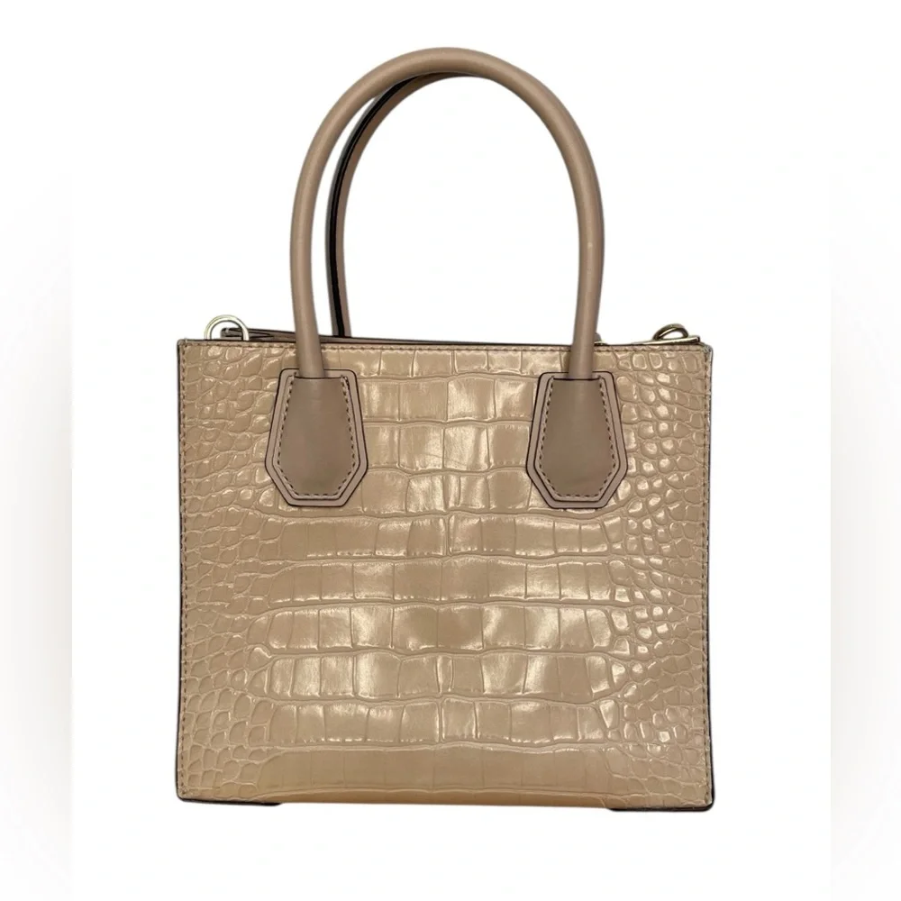 Michael Kors Tan Croc-Embossed Crossbody Bag - Picture 2 of 16